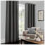 Luxury Faux Silk Lined Eyelet Curtains Pair - Elegant Window Drapes with Solid Colour Finish for Living Room Bedroom Dining Room Home Décor-126391883-126391893