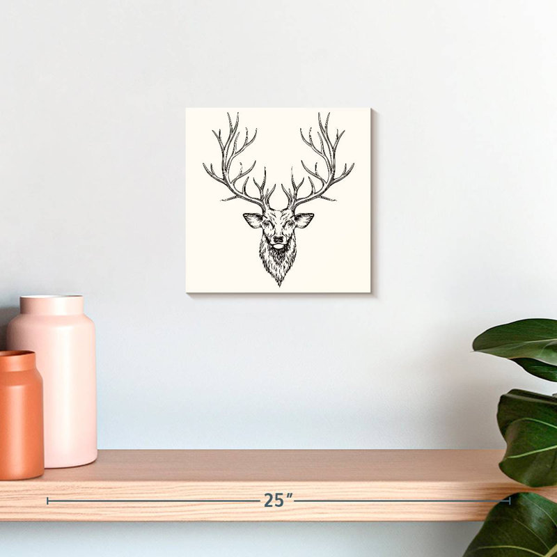 Tête de cerf Senne, H 10 po x l 10 po