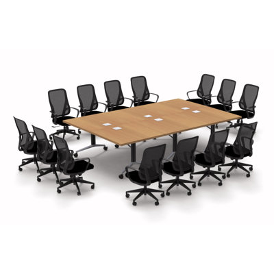 Albin 14 Person Conference Meeting Tables with 14 Chairs Complete Set by The Twillery Co.