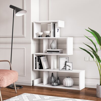 Ebern Designs Feleica Geometric Bookcase & Reviews | Wayfair