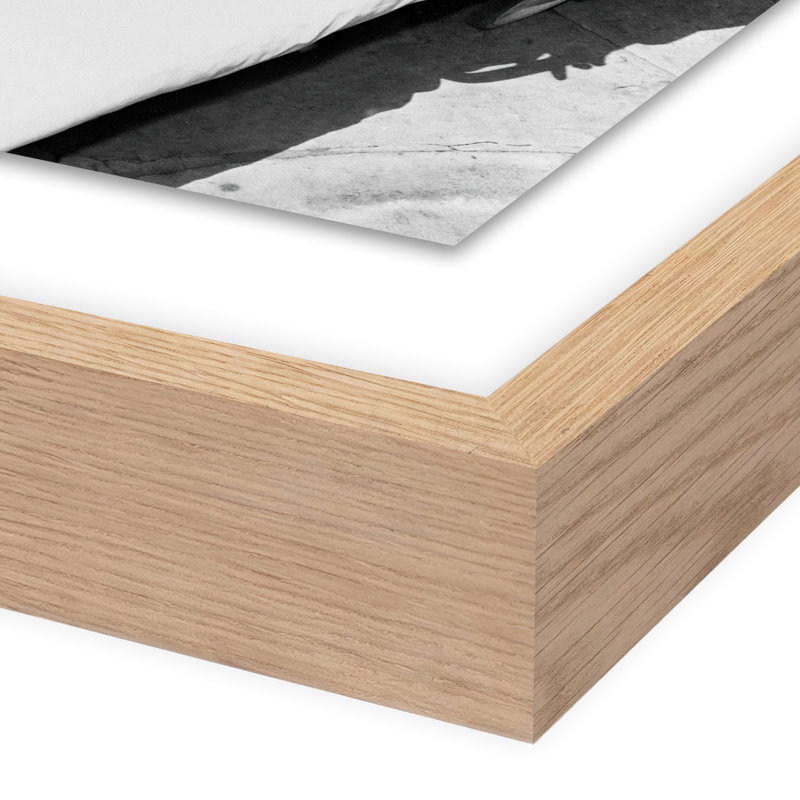 Woman Sunbathing With Chimpanzee Print by Getty Images, 32" H x 24" W, White Oak Framed