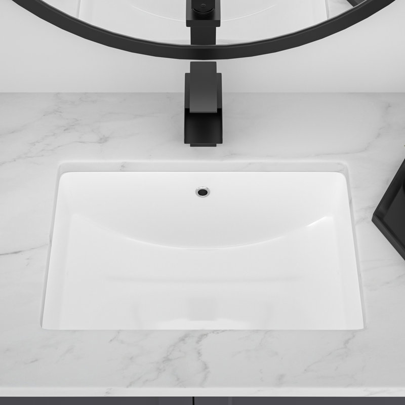 Lavabo de salle de bain encastré rectangulaire blanc avec trop-plein 21 po Lofeyo