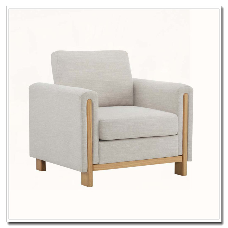 Fauteuil rembourré en tissu, Beige