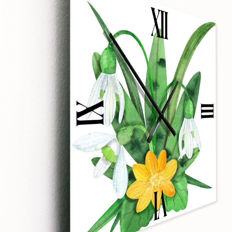 Horloge murale rétro Snowdrops and Erantis, Grand