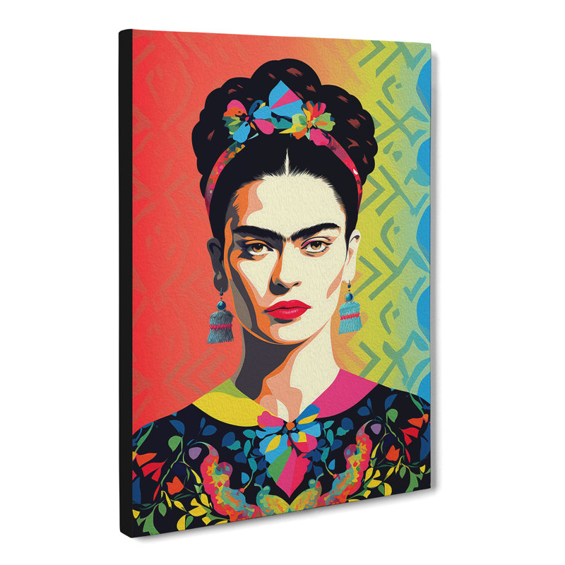 Frida Kahlo Op - Wrapped Canvas, 76cm H x 50cm W x 3cm D