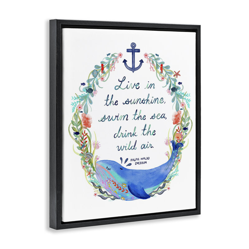 Cadre flottant Drink In The Wild Air, design par Glad You Here Co., Noir, H 21 po x l 17 po