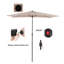Parasol de marché rectangulaire d'extérieur à DEL de 9 pi avec bouton-poussoir inclinable Ishaan-2141865481