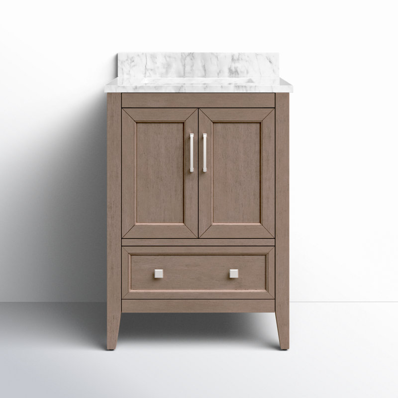 Everette 25'' W Single Vanity, Gray Oak, 25"