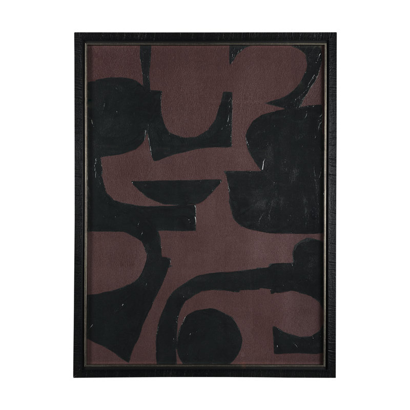 "Steglitz a Hand Embelished", reproduction d'art texturée encadrée sous verre, H 41,5 po x l 31,5 po, Prune, Steglitz