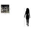 Art mural noir sur toile Silhouette de jardin - 32 po x 32 po - cadre champagne doré