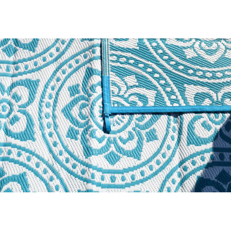 Dorchester Floral Doormat, 60" W x 96" L, Turquoise