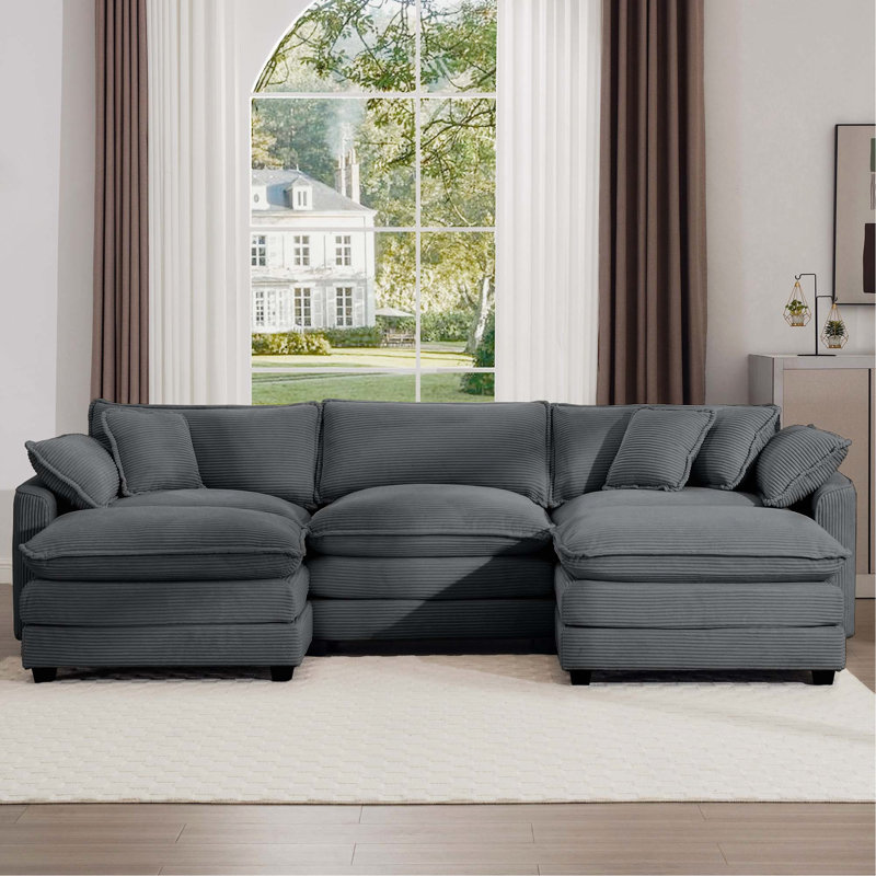 Oversized Modular Cushion Sofa, Gray