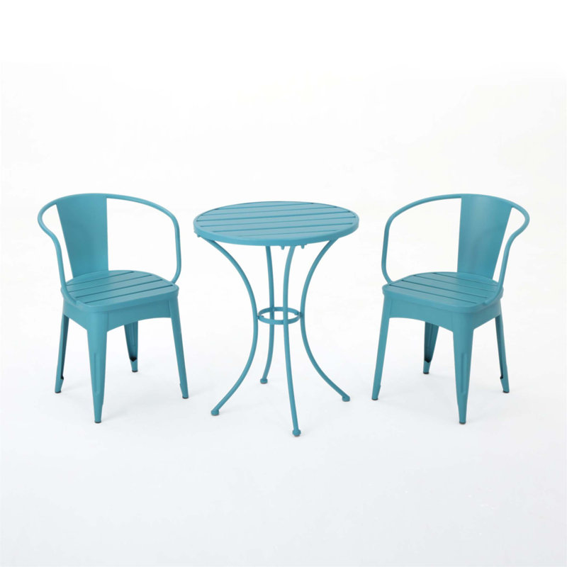 3 PC KD Metal Set With Powder-Coated Iron, Waterproof Design For Durable Outdoor Use And Easy Assembly