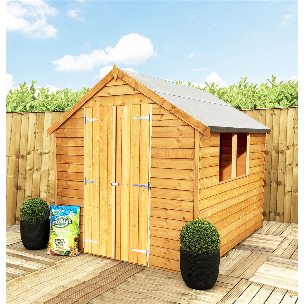 Akilles 6ft. W x 8ft. D Wooden Apex Garden Shed