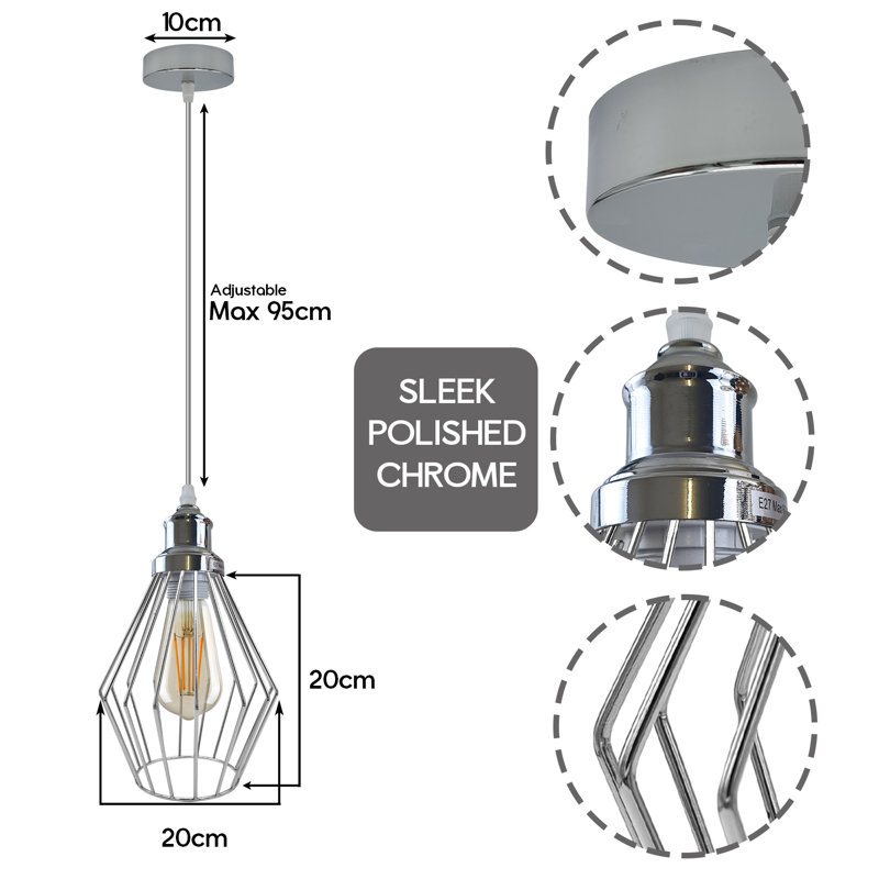 Hardoby 1 - Light Chrome Single Pendant