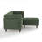 3 - Piece Upholstered Green Tufted Corduroy Modular Sectional with Pillow Back and Removable Flip-Tray Top Storage Ottoman-2024983082