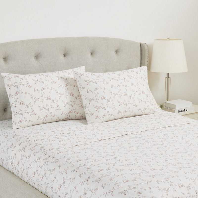 Ensemble de draps en microfibre 4 pièces Modern, California King Sheet Set with 2 Pillowcases, Argile rose
