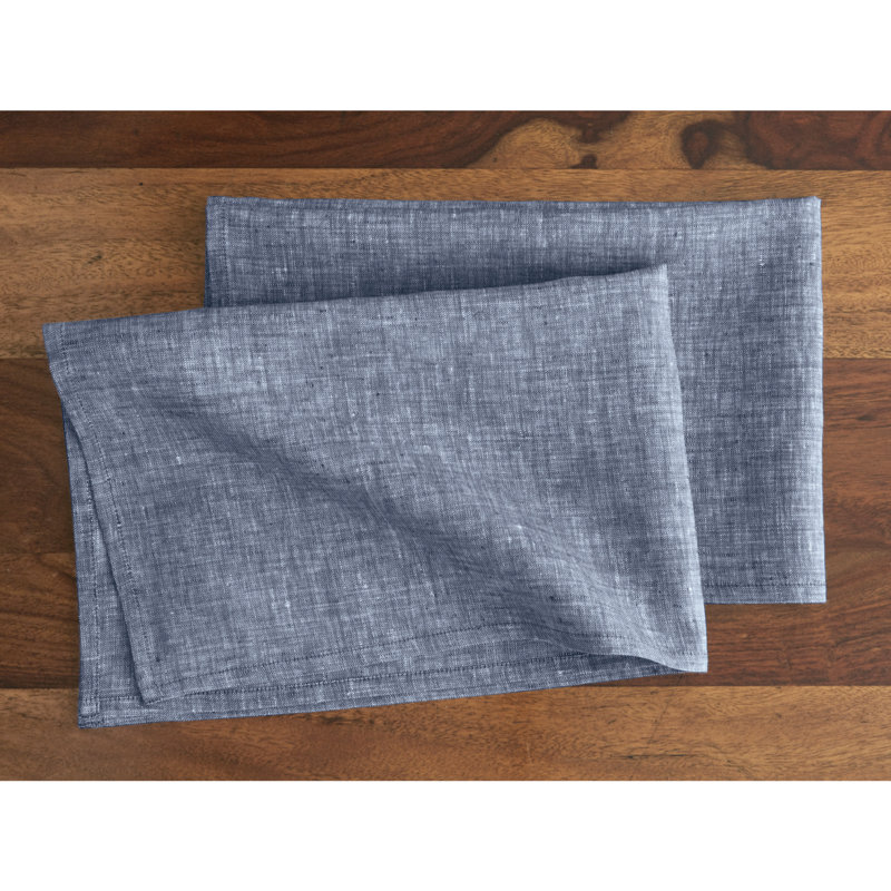 100% Pure Linen Kitchen Towels - Athena, Chambray Indigo