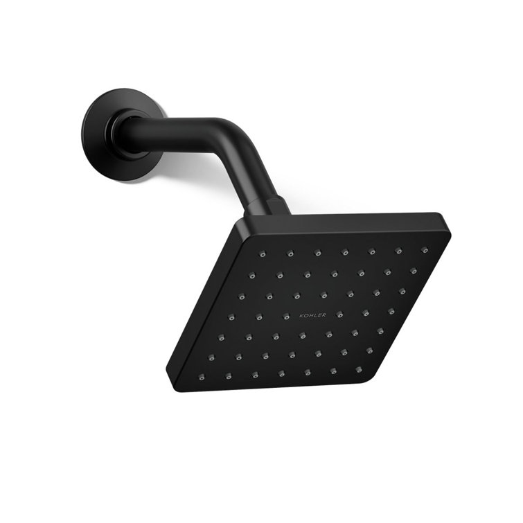 Parallel Single-Function Square Showerhead, Shower Head with One Spray, 2.5 GPM