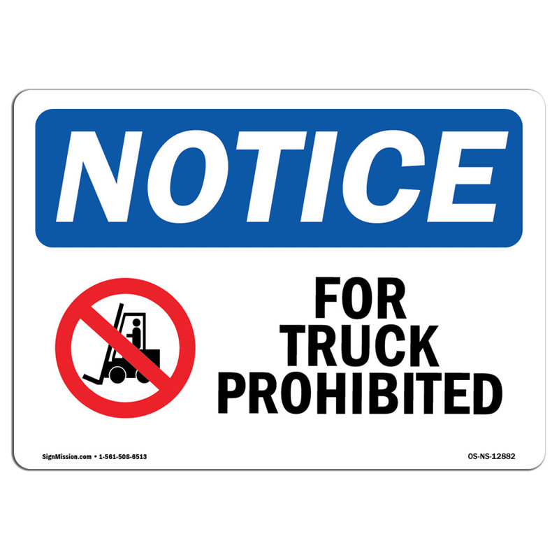 Notice Fork Trucks Prohibited