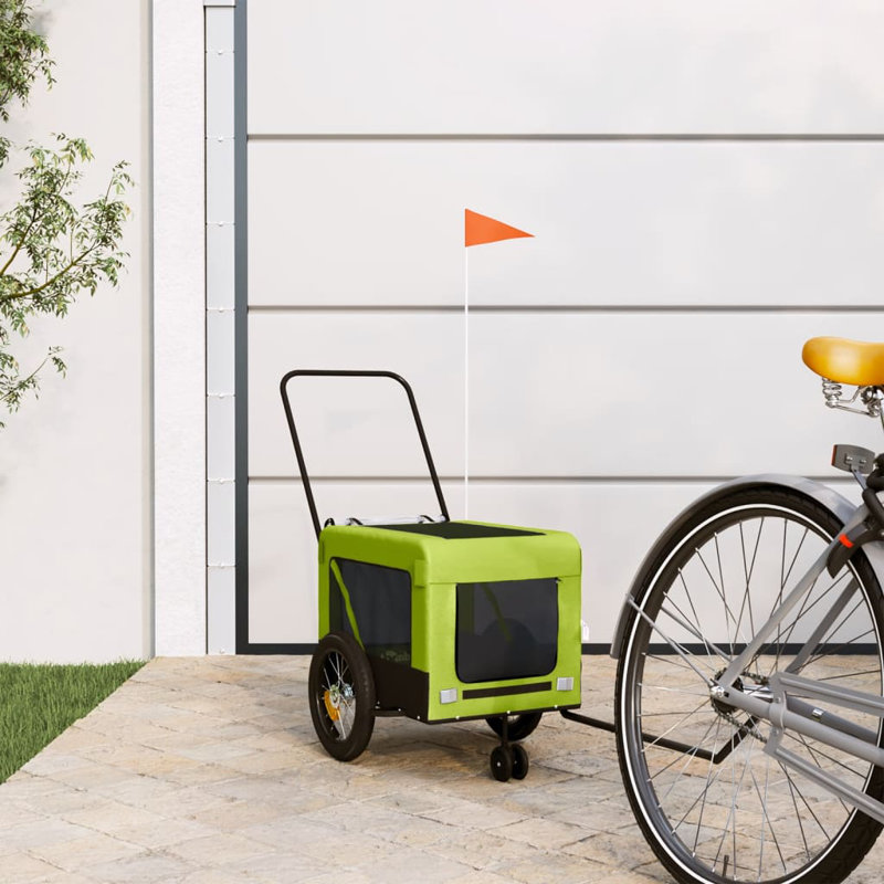 VidaXL Pet Vélo Remorque Vélo Cargo Poussette Chien Tissu et fer Oxford, 47,2 po x 20,9 po x 21,5 po, Gris