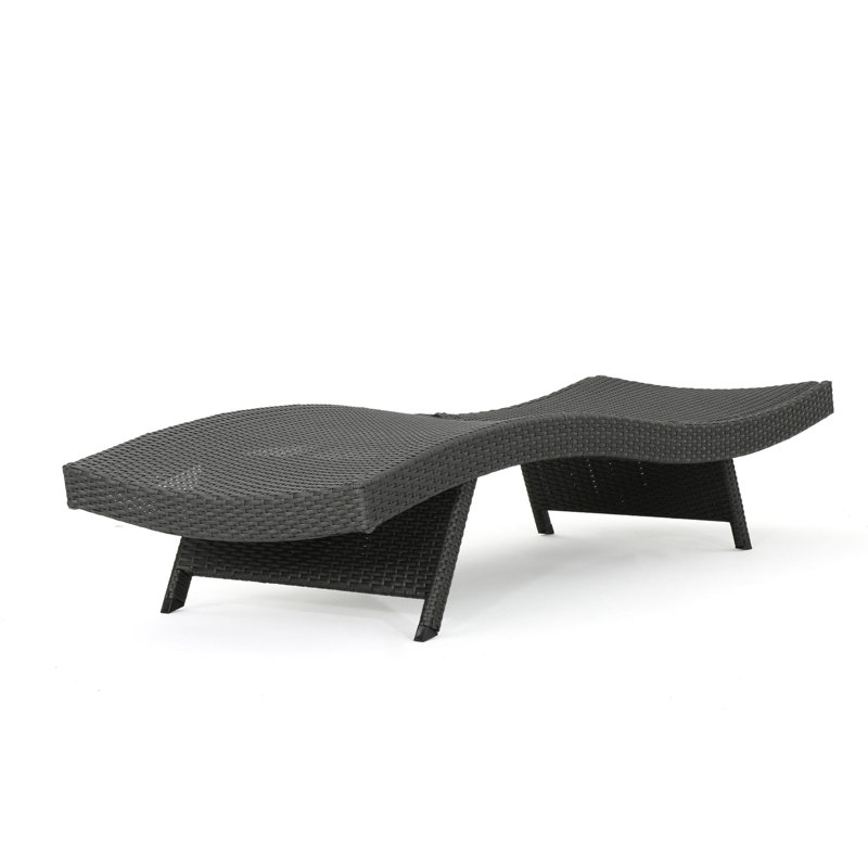 PE Wicker  Chaise Lounge, Gray