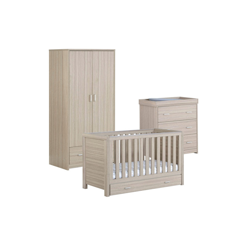 Luno 3 Piece Room Set with Drawer, Oak