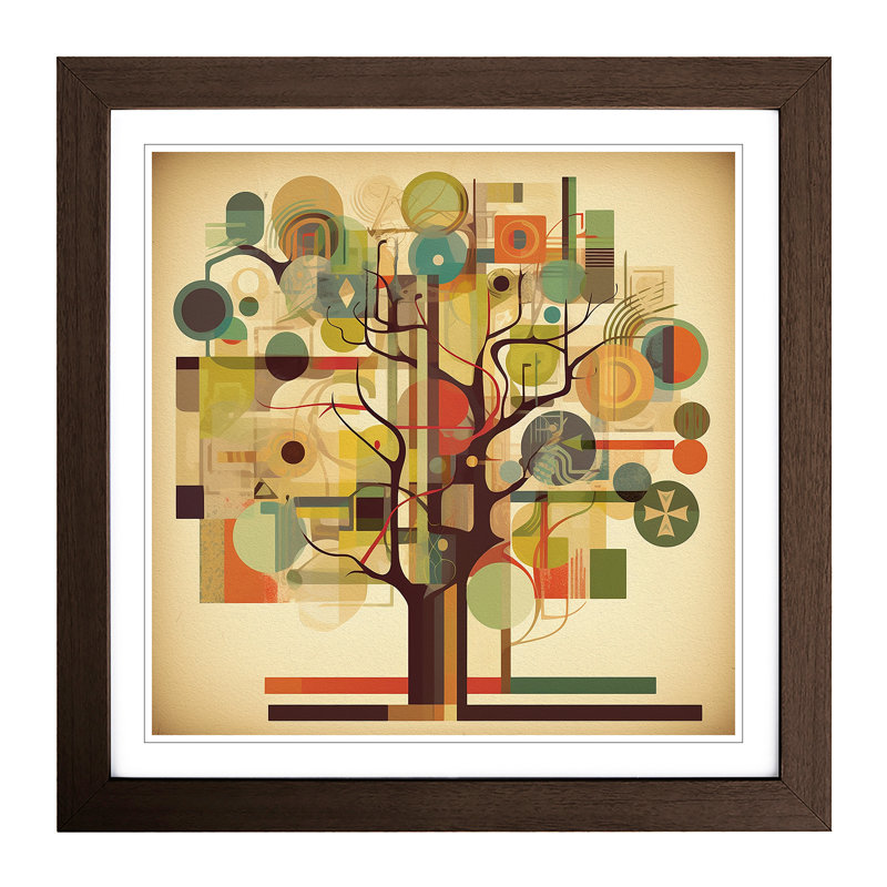 Tree Constructivism No.3 - Framed Print, Walnut