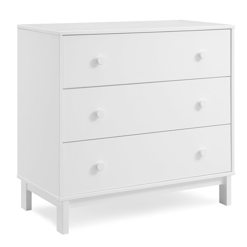 Bianca White 3-Drawer Pine Nursery Dresser
