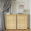 Commode 5 tiroirs pour chambre à coucher, commode en bois, rangement cannelé pour le salon, le couloir, le vestibule, chêne naturel