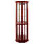 Vitrine de coin lumineuse 6 tablettes avec tablettes réglables en verre trempé et dossier en miroir-256408474