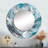 Silver Blue Dancing Colors - Abstract Marble Round Mirror Wall Decor_MTMIR61433-366028566