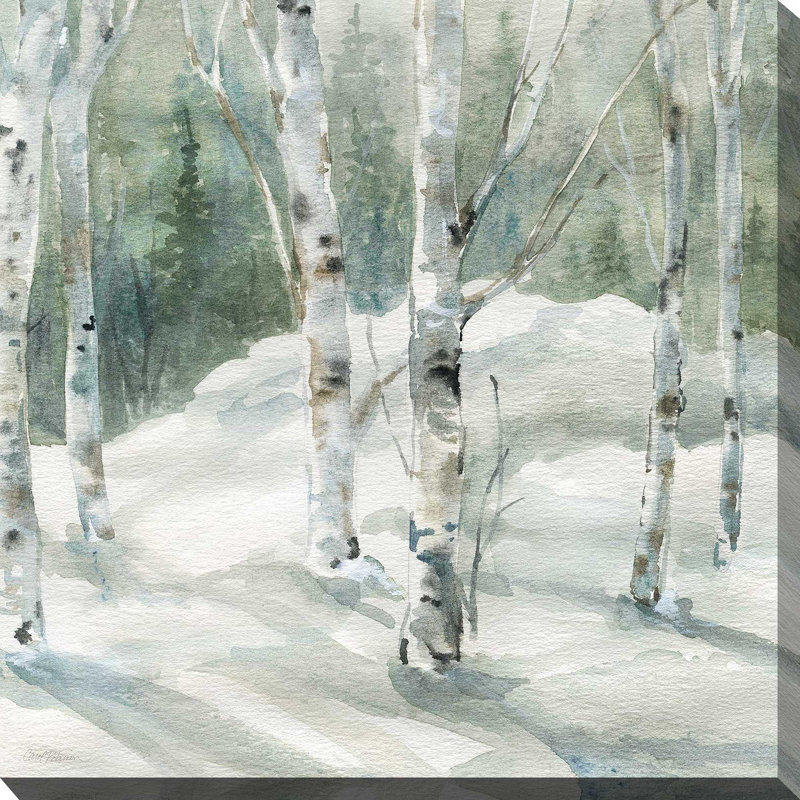 «Winter Wonderland II» par Carol Robinson - Peinture, H 18 po x l 18 po x P 1 po, Toile tendue