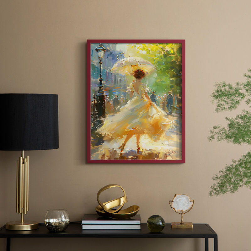 «WOMEN Series DCCCLV III», reproduction encadrée - bois massif, H 21 po x l 17 po, Rouge
