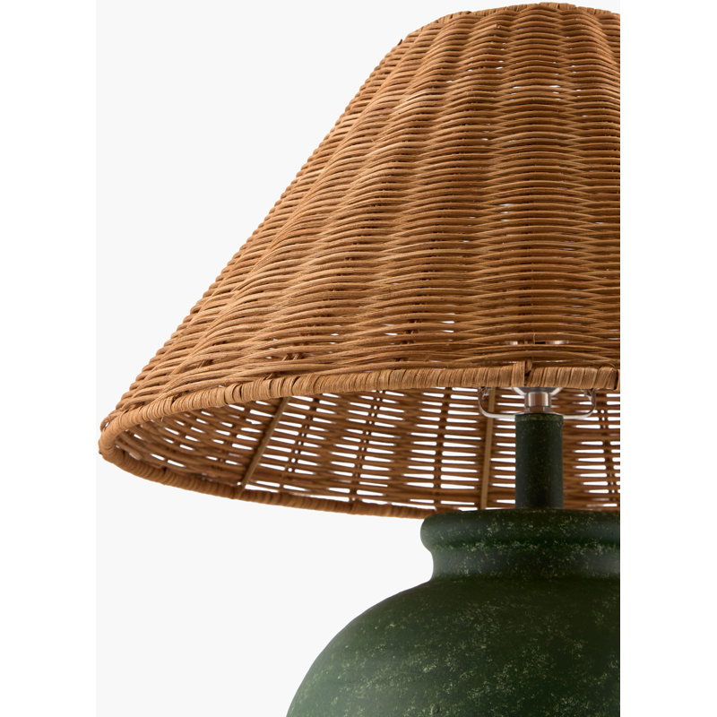 Lampe de table Alglom, Rotin, Vert