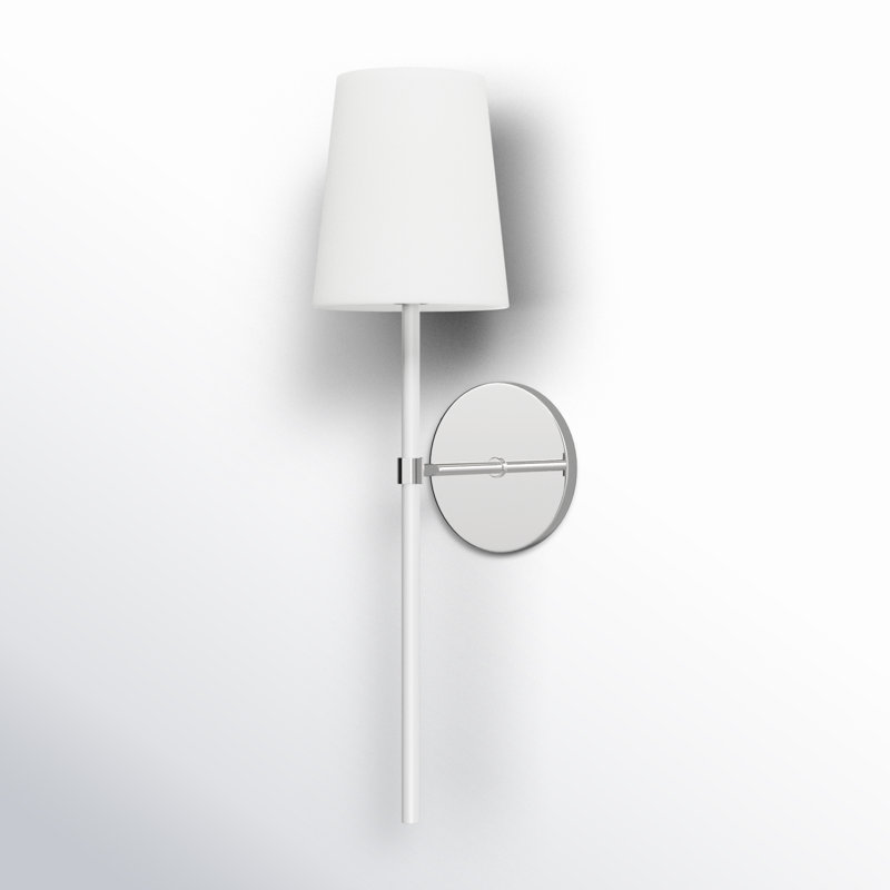 Steel Armed Sconce, Polished Nickel