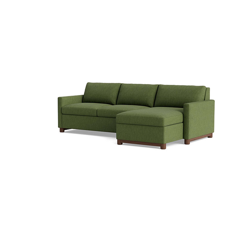 Reve Sofa with Chaise (with Storage), Chaise On Right, Performance Weave - Basil
