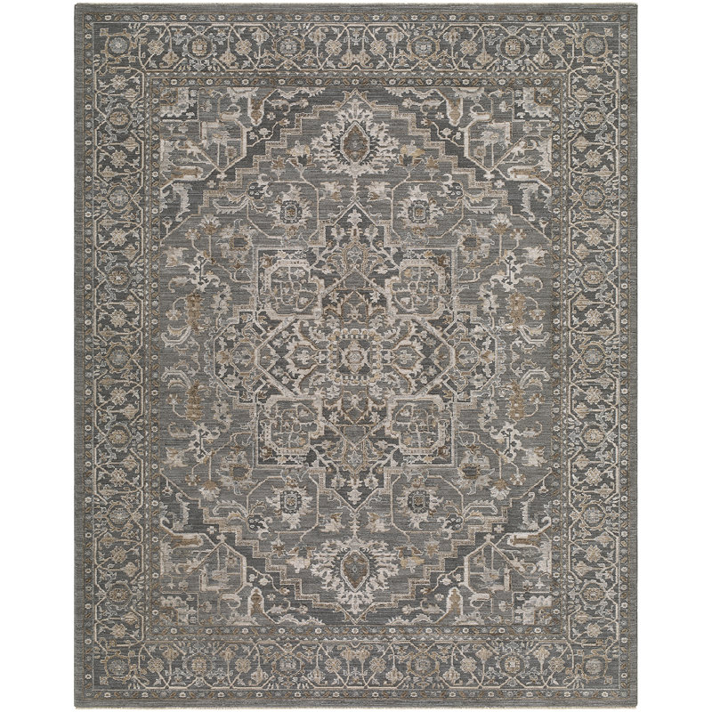 Moroccan Area Rug, Rectangle 200 x 290 cm, Blue/Grey/Brown
