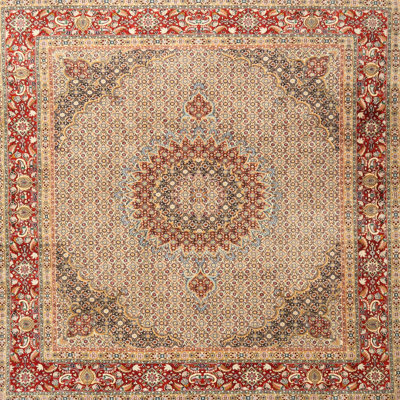 Tapis rouge/beige/noir traditionnel