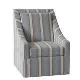 Teagan Upholstered Slipcovered Swivel Armchair