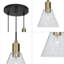 Luminaire suspendu grappe en laiton à 3 lumières à intensité variable Ildar