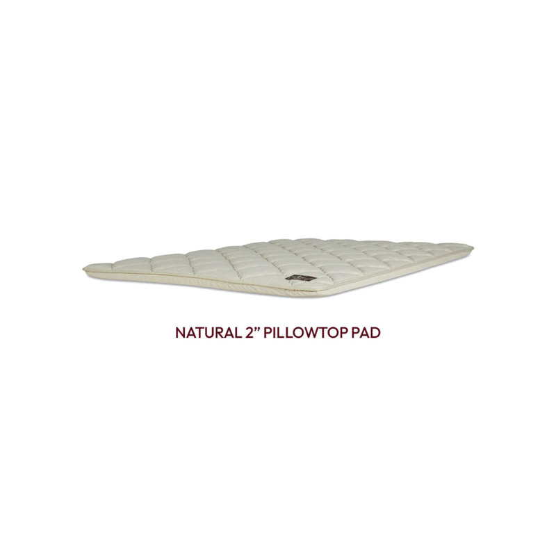 Natural 2" Pillowtop Pad - Tapered Edge Construction, Full
