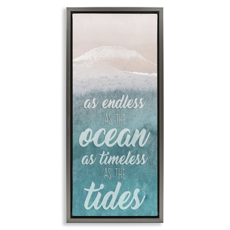 Timeless As Tides Beach Expression, Cadre flottant gris lustré, H 31 po x l 15 po