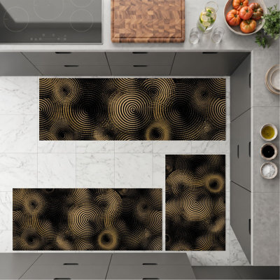 Swirling Circles Non-Slip Washable Kitchen Mats