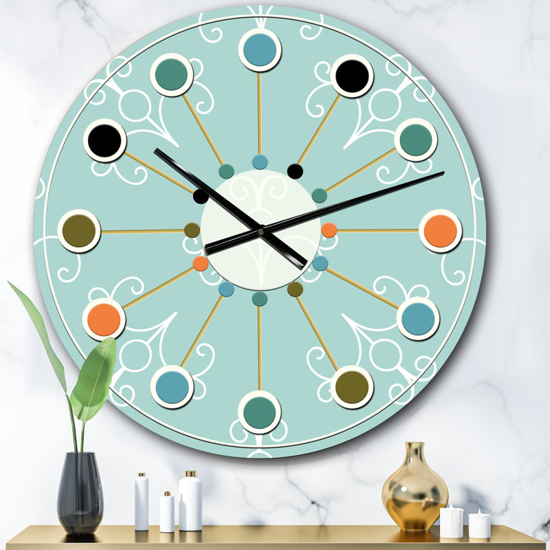 Horloge murale Turquoise Minimal, Petit