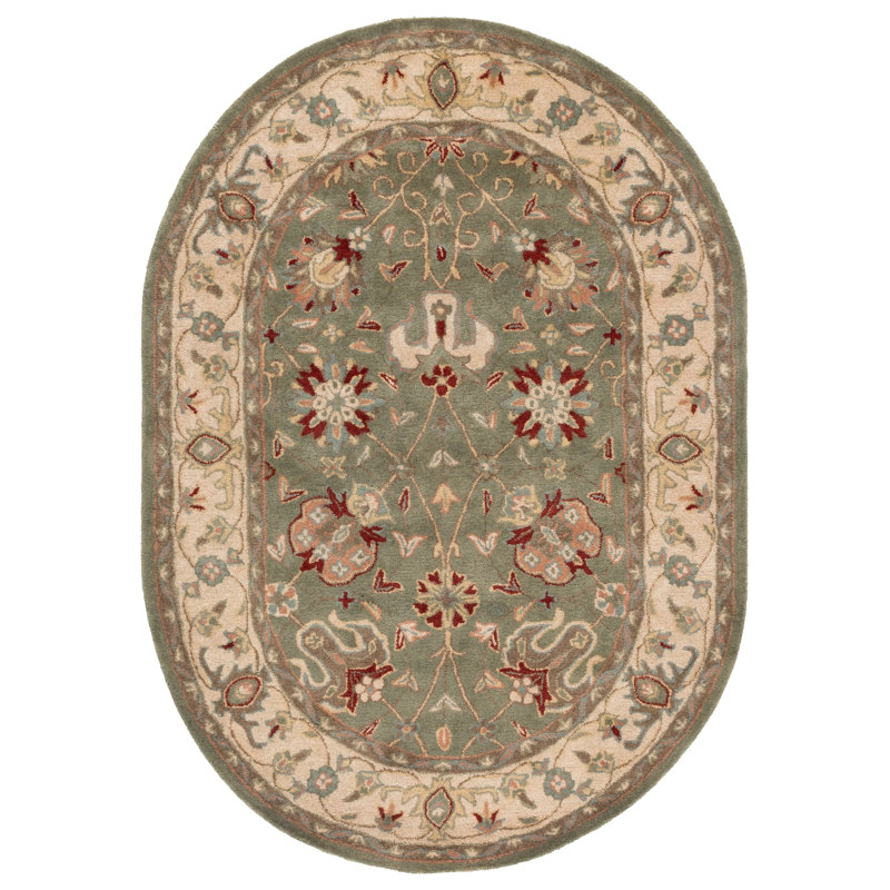Tapis oriental en laine touffeté à la main Dunbar, Ovale 7 pi 6 po x 9 pi 6 po