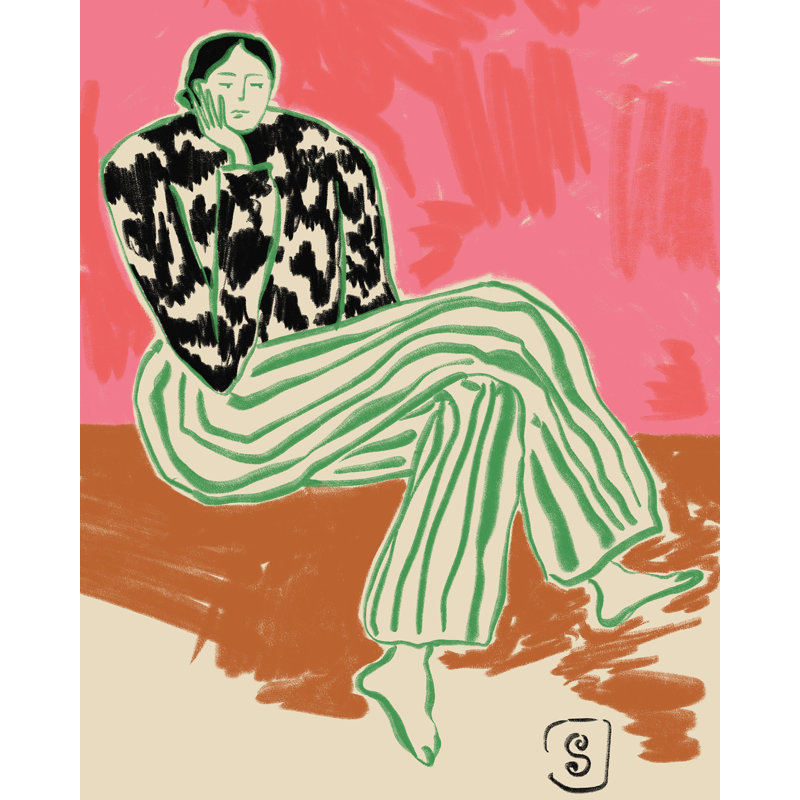 Portrait d'une femme calme, H 21,5 po x l 17,5 po