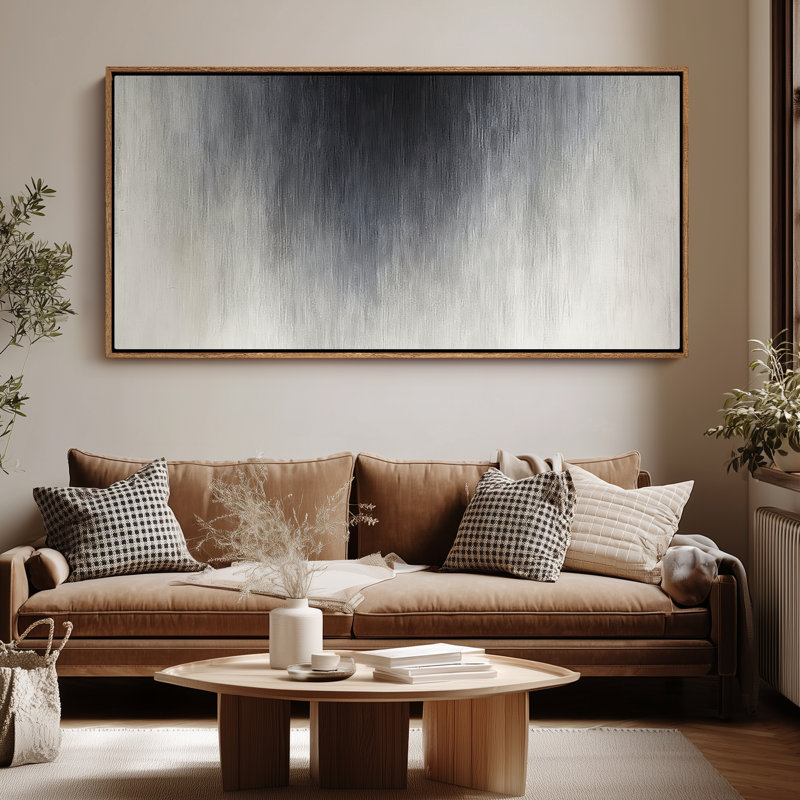 Très grand art mural rétro encadré pour art classique, H 30 po x l 60 po, Naturel