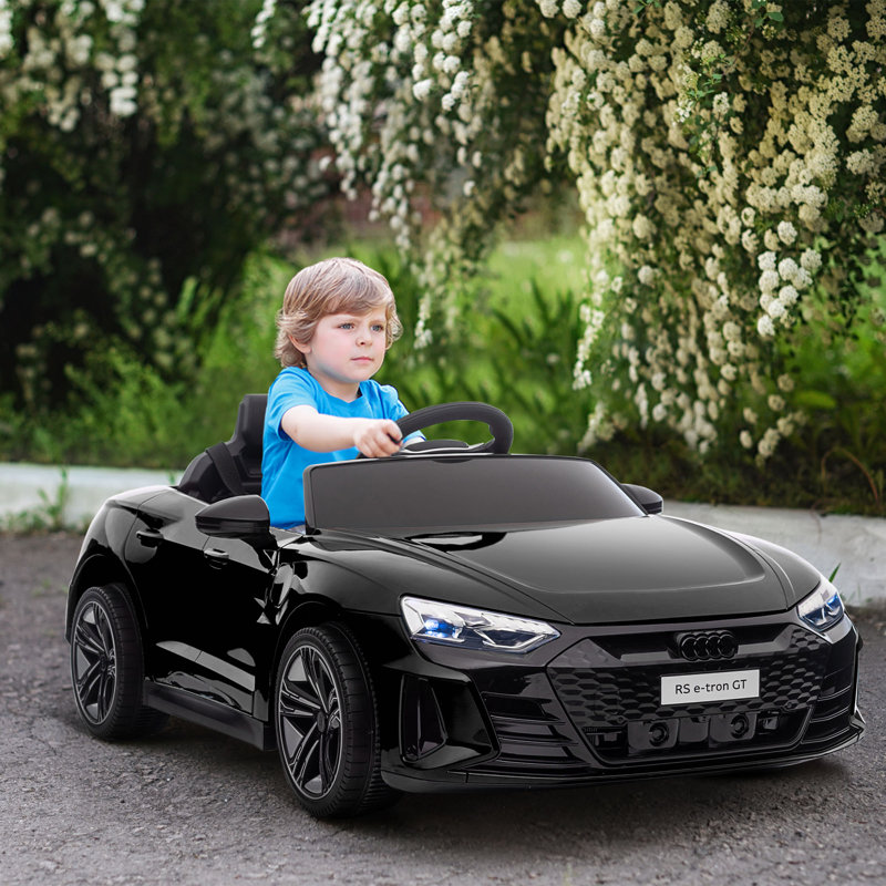 HOMCOM Audi RS e-tron GT Licensed Electric Car for Kids 12V Music Black