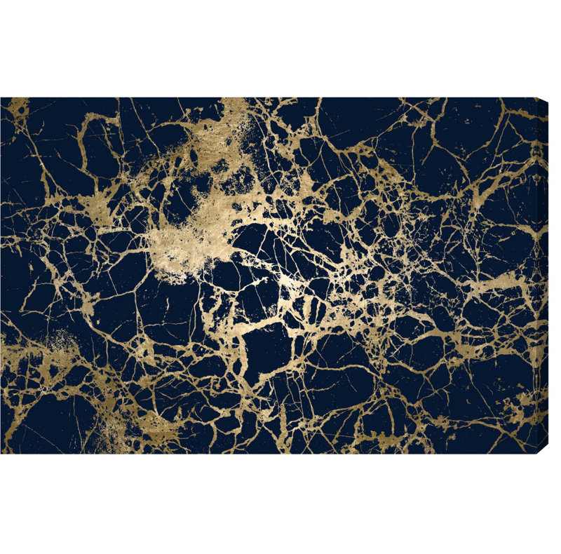 Calimas Indigo par Oliver Gal - impression d'art graphique, H 10 po x l 15 po x 1,5 po, Toile tendue